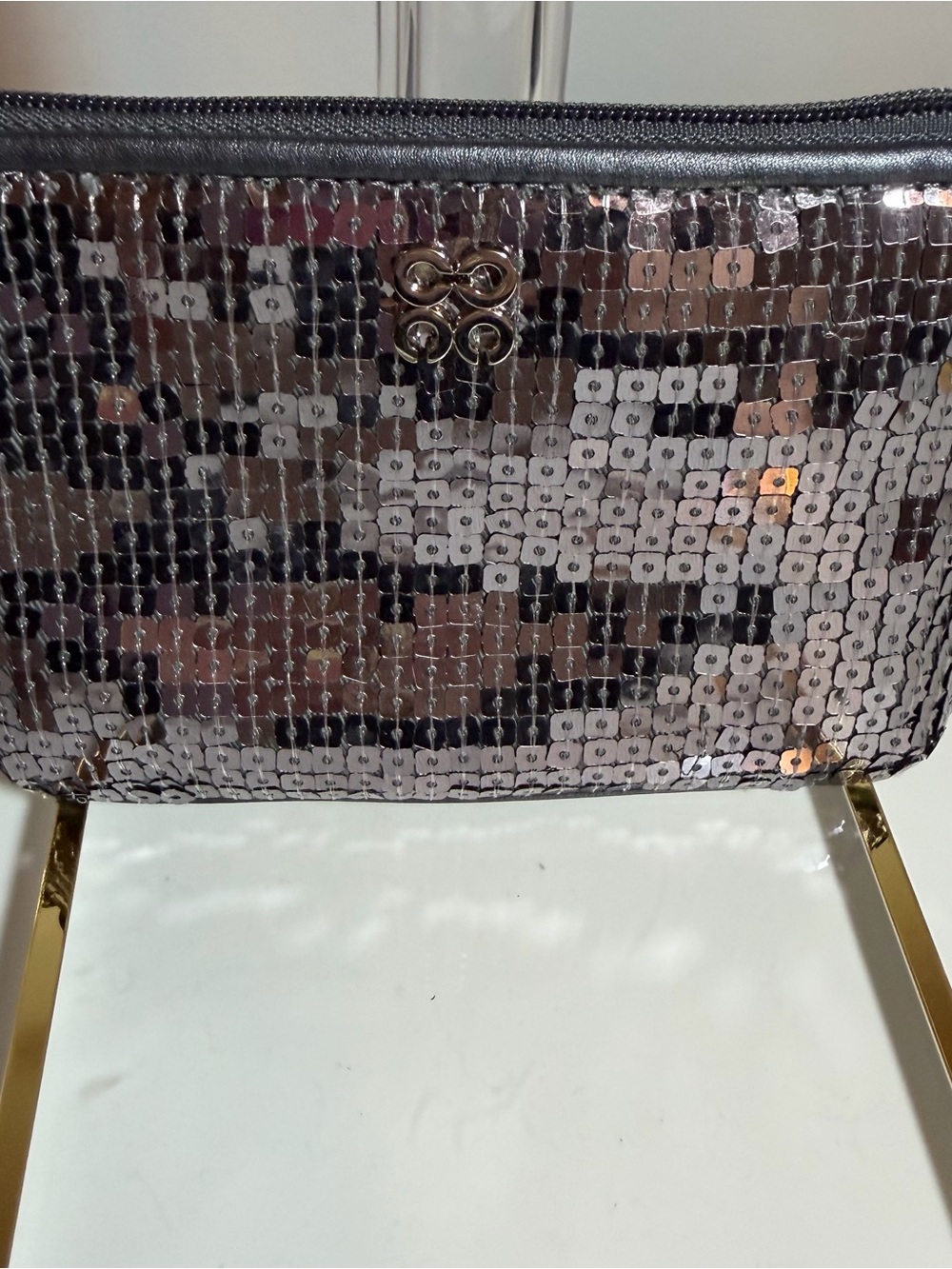 Coach Silver Sequin Wristlet